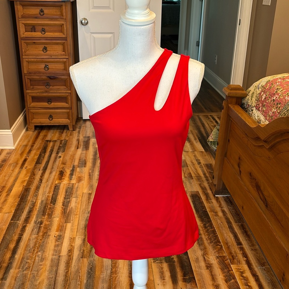 Susana Monaco Red One-Shoulder Women's Top size large